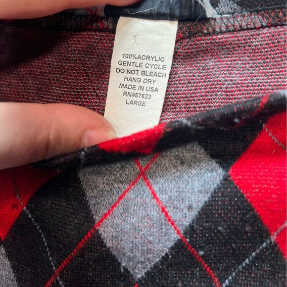 Kristin Nicole Womens A-Line Midi Skirt Large Red Argyle Knit Retro Classic Y2K - Picture 3 of 11